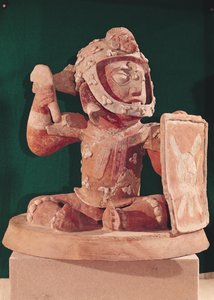 Coperchio di urna con figura di guerriero, dal Guatemala, Periodo Classico, 600-950